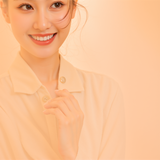 二十多岁女性头像，穿时尚服装，微笑表情，明亮背景，现代风格